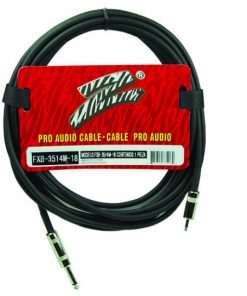 Zebra PRO AUDIO CABLE 18ft 3.5mm to.25in FXB3514M18