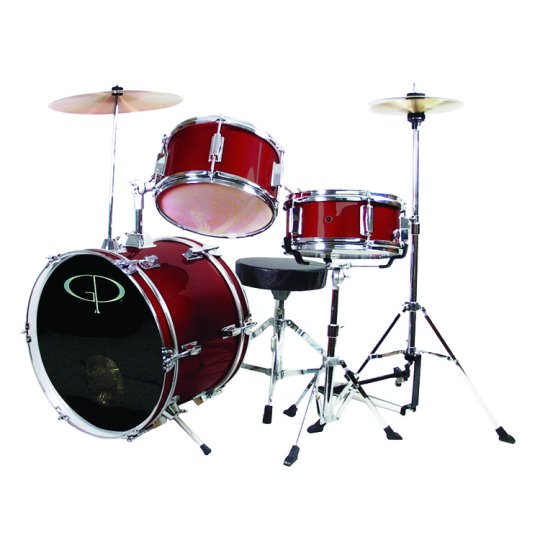 Gp 3 Pc Deluxe Jr Drumset Metal Wine Red GP50WR