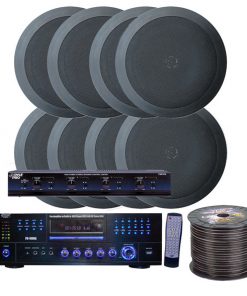 4 Room Home In-Ceiling Speakers W/DVD/MP3 Amp System (Black) KTHSP85DVBK