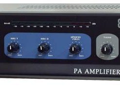 80 Watt Microphone AC & DC 12 Volt PA Amplifier w/70V Output & Mic Talkover RBPA105
