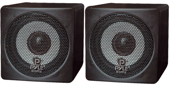3'' 100 Watt Black Mini Cube Bookshelf Speaker In Black RBPCB3BK