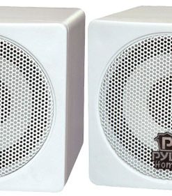 3'' 100 Watt White Mini Cube Bookshelf Speaker In White RBPCB3WT