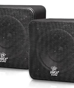 4'' 200 Watt Black Mini Cube Bookshelf Speaker In Black RBPCB4BK