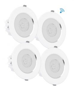 3’’ Bluetooth Ceiling / Wall Speaker Kit, (4) Aluminum Frame Speakers with Built-in LED Light PDIC4CBTL3B