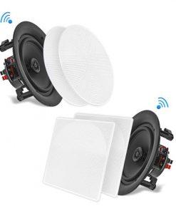 10’’ Bluetooth Ceiling / Wall Speaker Kit, (4) Flush Mount 2-Way Home Speakers, 300 Watt (4 Speakers) PDICBT2106