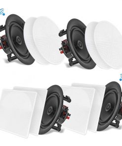 6.5 Inch Bluetooth Ceiling / Wall Speaker Kit, (4) Flush Mount 2-Way Home Speakers, 200 Watt (4 Speakers) PDICBT266
