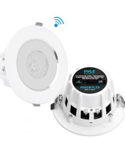 3.5’’ Bluetooth Ceiling / Wall Speaker Kit, 2-Way Aluminum Frame Speakers with Built-in LED Light PDICBTL35