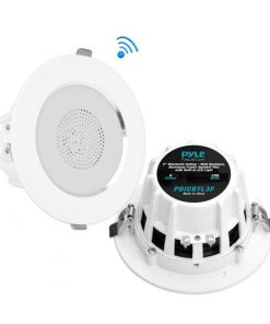 3’’ Bluetooth Ceiling / Wall Speakers, Aluminum Frame Speaker Pair with Built-in LED Light PDICBTL3F