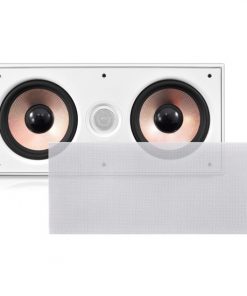 In-Wall / In-Ceiling Dual 6.5'' Center Channel Stereo Sound Speaker System, 2-Way, Flush Mount, White, Single Speaker PDIWCS62