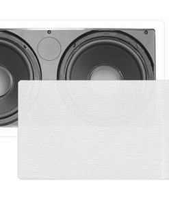 Dual 8'' In-Wall / In-Ceiling High-Power Subwoofer Speaker System, Dual Voice Coil, Flush Mount, White PDIWS28