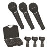 (3) Professional Dynamic Handheld Microphones, Cardioid Moving Coil Vocal Mics with Clip Adapters (3-Pack) PDMICKT80