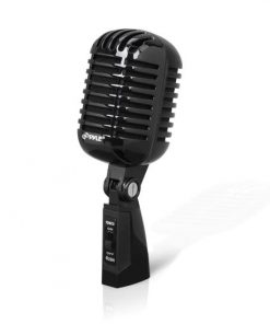 Classic Retro Dynamic Vocal Microphone, Vintage Style Vocal Mic with 16' ft. XLR Cable (Black) PDMICR42BK