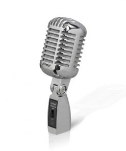 Classic Retro Dynamic Vocal Microphone, Vintage Style Vocal Mic with 16' ft. XLR Cable (Silver) PDMICR42SL