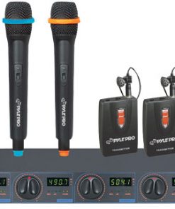 Rack Mount Professional 4 Mic Wireless UHF Microphone System With 2 Lavalier and 2 Handheld Microphone PDWM7300
