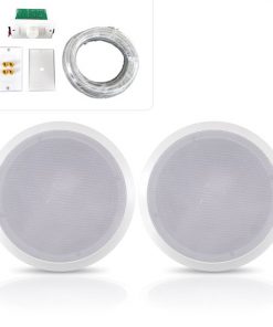 300 Watts 8'' Dual In-Ceiling Speaker /Volume Contro/Speaker Wall Plate/Wiring Combo Speaker System PHSKIT8