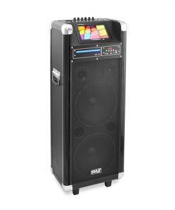 Karaoke Vibe Bluetooth Multimedia PA System with 10'' Woofer, 7'' Screen, DVD Player, VHF Wireless Microphone, 1000 Watt PKRK210