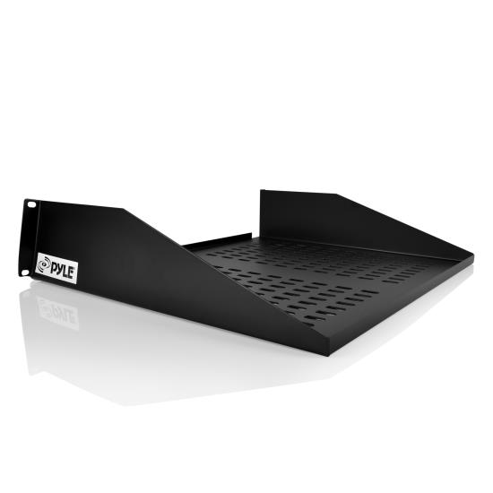 thumbnail image 2 of Pyle 2U Universal Server Rack Shelf – Heavy-Duty 19-Inch Mounting Tray, Black Steel 2 of 4