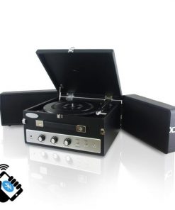 Retro Vintage Classic Style Bluetooth Turntable Record Player with Vinyl-to-MP3 Recording  (Black) PLTT82BTBK