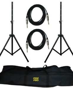 Heavy-Duty Aluminum Anodizing Dual Speaker Stand & 1/4'' Phono Cable Kit PMDK102