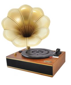 Vintage Classic Style Turntable Phonograph Vinyl Record Player with Computer Connect PNGTT1R