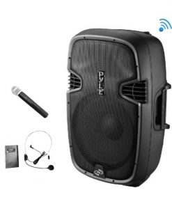 Wireless & Portable Bluetooth PA Speaker, Active-Powered Loudspeaker System, FM Stereo Radio, Built-in Rechargeable Battery, USB/SD Readers, Includes Handheld Microphone, Recording Ability, FM Radio, 1000 Watt, 10'' Subwoofer PPHP109WMU