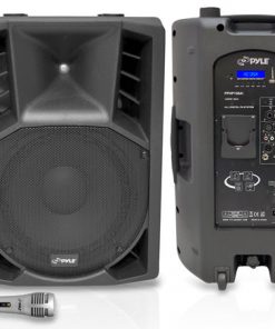 12'' 1200 Watt Powered 2 Way Full Range PA Speaker w/Built-In iPod Dock USB SD and Remote control/ Microphone Included RBPPHP128AI