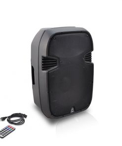 15'' 1400 Watt Powered 2-Way Full Range PA Loudspeaker System with Built-in 30-Pin iPod Dock, USB Flash & SD Memory Card Readers, LCD Display, Mic Input, Remote Control PPHP157AI
