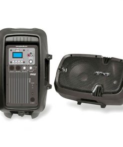 Loudspeaker PA Cabinet Speaker System, Powered 2-Way Full Range Sound, USB Reader, Aux Input, 8-Inch, 600 Watt PPHP803MU
