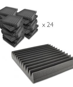 Sound Panel Soundproofing Studio Foam Acoustic Recording Wedge Panels, Isolation, Absorption, Audio Dampening Wall Tiles (24 Pieces) 12'' x 12'' Squares PSI18