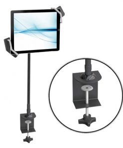 Gooseneck Seat Desk Bolt Clamp Mount Bracket Tablet Holder For All iPads, Kindle, Androids, eReaders, Nexus,Sansumg Galaxy Table/Surface Clamp, Swivel/Adjustable Gooseneck Arm, LED Lights, & USB Charge Port PSPAD15
