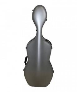 Fiberglass Cello Case: Lightweight Fiberglass Composite Case With 2 Wheels And High Quality Latches.  Weighs 8.5 Lbs.  Comes in Size 4/4 Only   Colors Available: Black Grid, Black, Burgandy, Silver CF-4-4-1