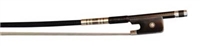 French Carbon Fiber Braided Bow: Fully Lined Sterling Silver, Mother Of Pearl Inlay, Parisian Eye, Lizard Grip, Silver Tip, Mongolian Horsehair CF-BF-1