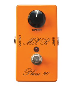 Dunlop MXR Script Phase 90 Pedal: The original version of this pedal defined the classic phase shifter sound & was heard on everything from hard rock to jazz-fusion to funk hits. The Script Phase 90 comes dressed in the original smooth orange paint and script logo along with an LED & AC Power. Power ECB003 AC Adapt. or a 9V. CSP101SL-1