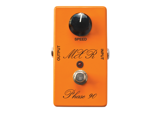 Dunlop MXR Script Phase 90 Pedal: The original version of this pedal defined the classic phase shifter sound & was heard on everything from hard rock to jazz-fusion to funk hits. The Script Phase 90 comes dressed in the original smooth orange paint and script logo along with an LED & AC Power. Power ECB003 AC Adapt. or a 9V. CSP101SL-1