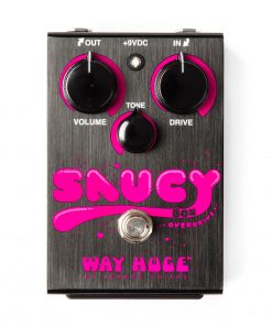Dunlop Saucy Box Overdrive Pedal: Organic, amp-like overdrive tones. Balanced optimum ratio of clean & drive signals in a single Gain control. Passive tone circuit. WHE205-1