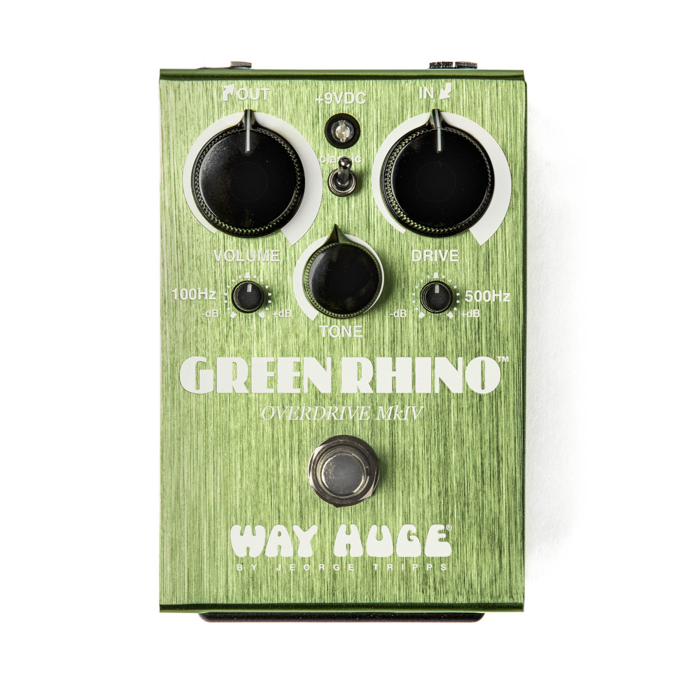 Dunlop Green Rhino Overdrive Pedal: 100Hz EQ Knob to cut or boost your low end by 12db. Curve control to fine-tune the corner frequencies of your tone. Crystal clear leads and punchy, dynamic, rhythm tones. WHE207-1