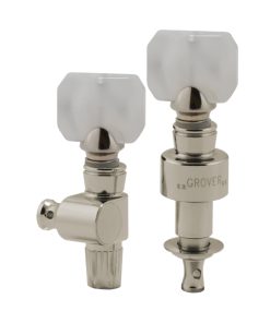 GROVER GEARED BANJO PEGS NICKEL W/   SQUARE PRLD BUTTON SET 5
