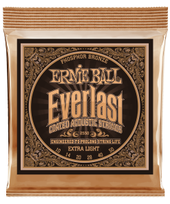 Everlast Extra Light Coated Phosphor Bronze Acoustic Guitar Strings - 10-50 Gauge