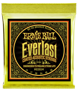 Everlast Medium Coated 80/20 Bronze Acoustic Guitar Strings - 13-56 Gauge