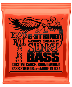 Slinky Long Scale 6-String Nickel Wound Electric Bass Strings - 32-130 Gauge