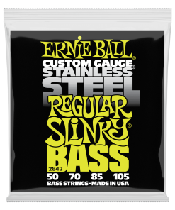 Regular Slinky Stainless Steel Electric Bass Strings - 50-105 Gauge