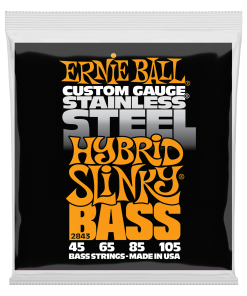 Hybrid Slinky Stainless Steel Electric Bass Strings - 45-105 Gauge