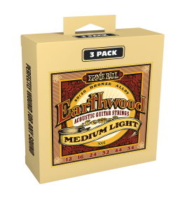 Earthwood Medium Light 80/20 Bronze Acoustic Guitar Strings 3 Pack - 12-54 Gauge