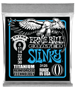 Extra Slinky Coated Titanium RPS Electric Guitar Strings - 8-38 Gauge