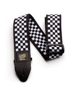 Ernie Ball Black and White Checkered Jacquard Guitar Strap