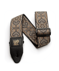 Ernie Ball Gold & Black Paisley Jacquard Strap