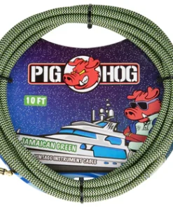 Pig Hog "Jamaican Green" Instrument Cable, 10ft. Right Angle