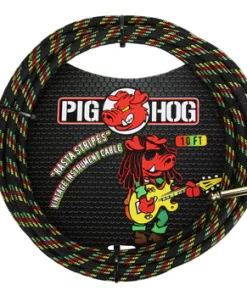 Pig Hog "Rasta Stripes" Instrument Cable, 10ft. Right Angle