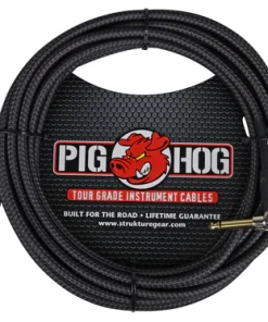 Pig Hog "Black Woven" Instrument Cable, 20ft. Right Angle