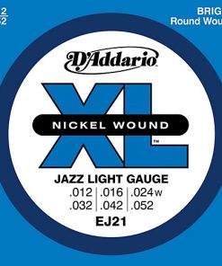 D'ADDARIO ELECTRIC GUITAR STRING SET, XL JAZZ LIGHT 12-52